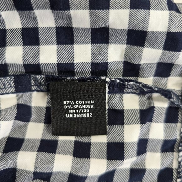 Victoria Beckham Top/Blouse Sz M Gingham Plaid Black and White Peplum Preppy - Picture 7 of 8